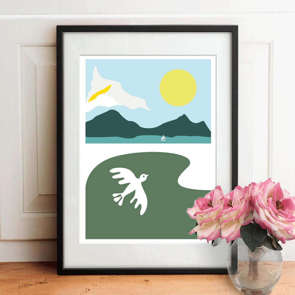 Digital Garden Print - Travel Illustration - Wall Art Poster A4/A3