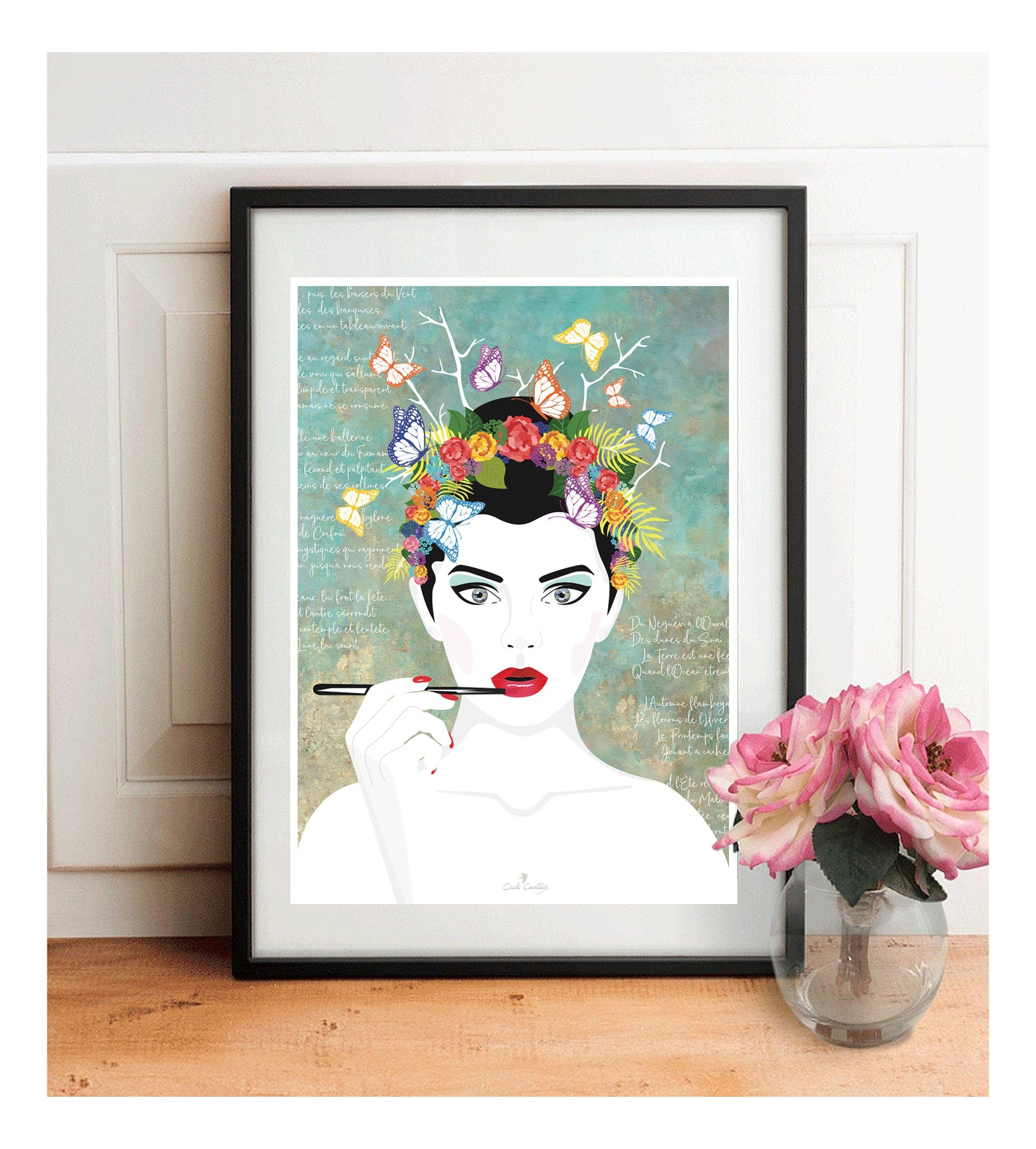 Digital Poster Woman Nature - Beauty of the Earth - Ecological Art Print A4/A3